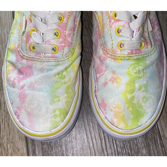 Vans Juniors Youth US Size 4 Elastic Tie Dye Canvas Cyber Yellow Sneaker Shoes - Picture 5 of 11